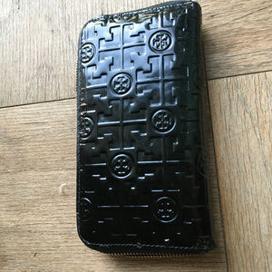 Black Embossed Tory Burch Wallet